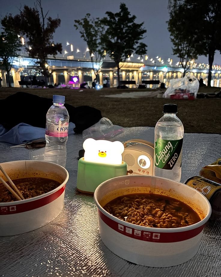 Friends sharing Korean food at a table