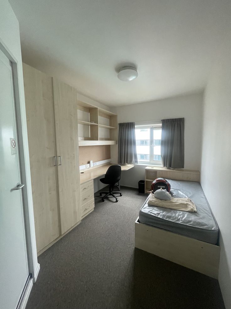 A compact, tidy one-room studio apartment in Korea